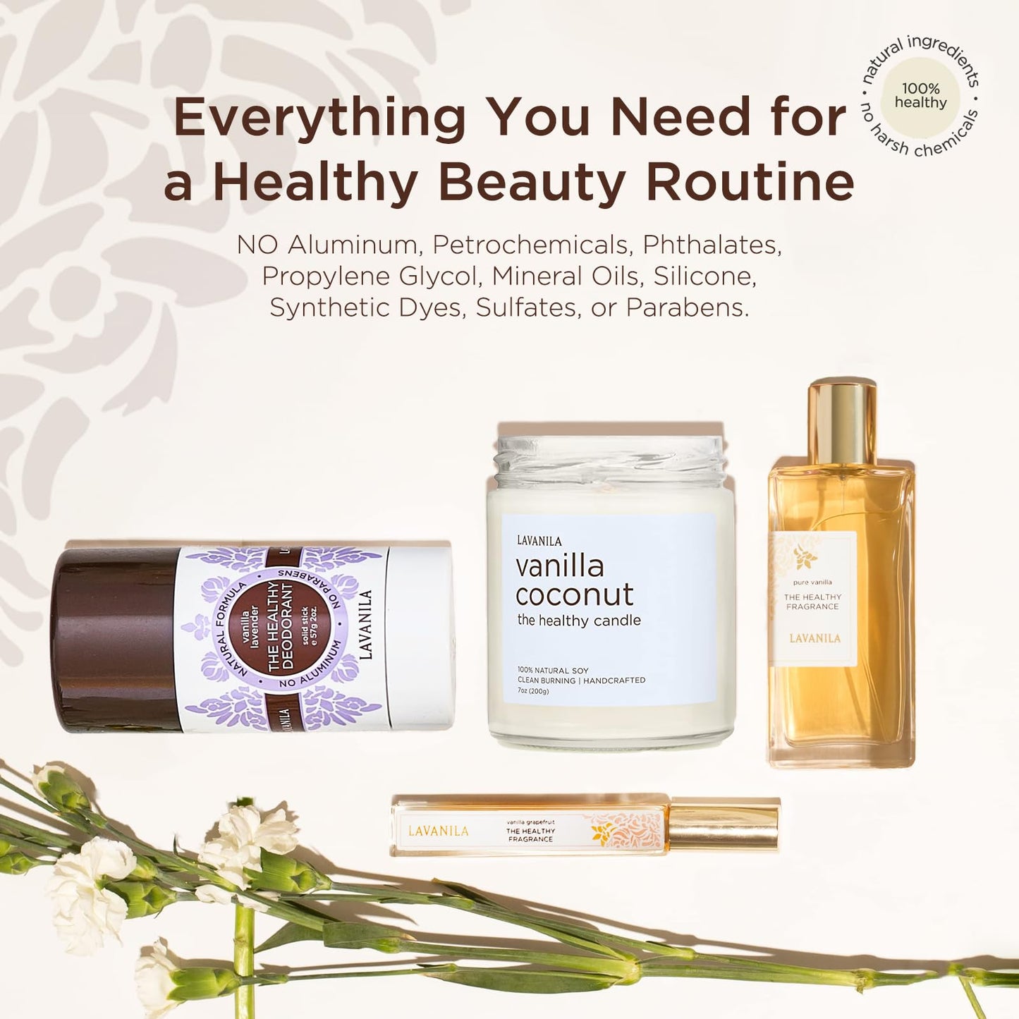 Lavanila Aluminum Free Sport Luxe Deodorant 4-pack (2oz Each) - The Healthy Deodorant for Men & Women - Triple Odor Protection, Fresh Scent Solid Stick, Vegan