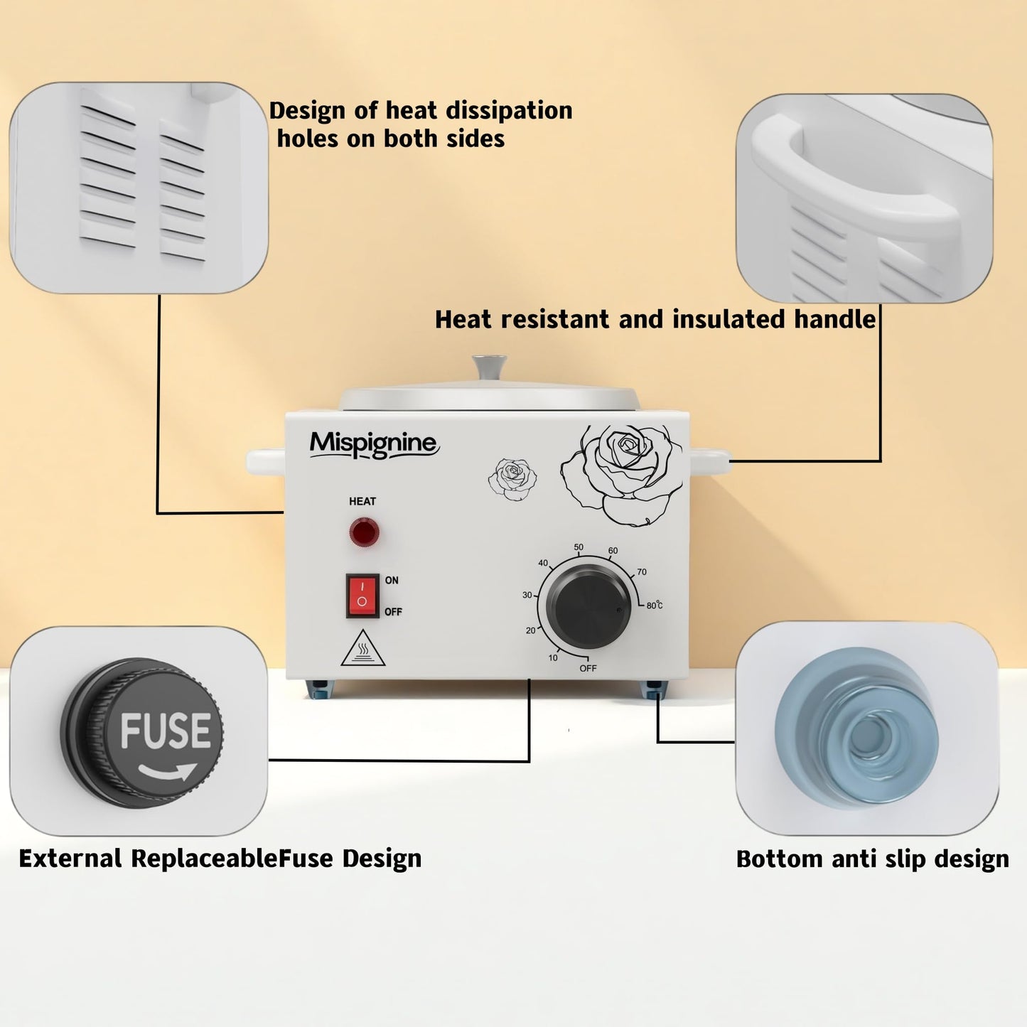 Wax Warmer, Professional Wax Pot for Hair Removal, Large Waxing Machine Electric Waxing Heater for SPA Salon Equipment.