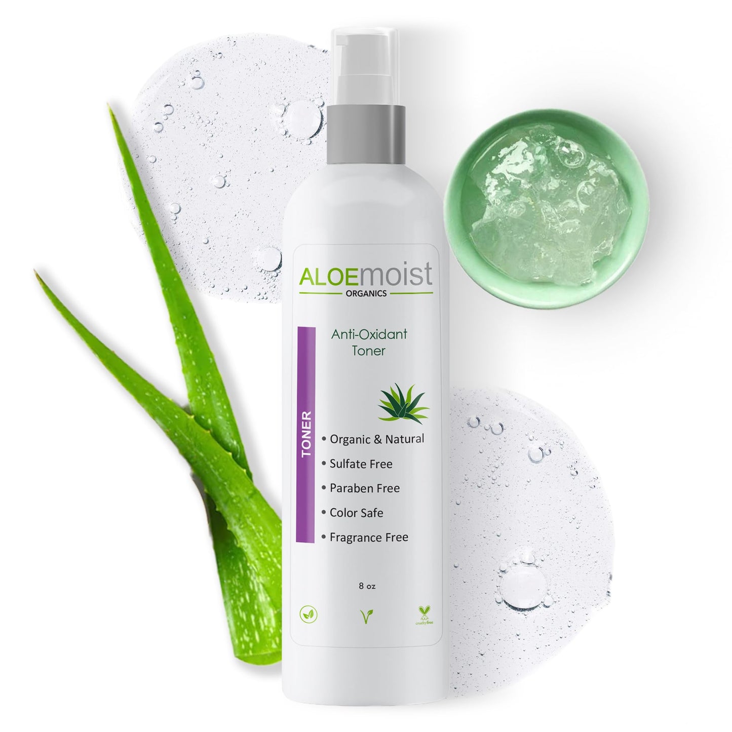 Aloe Vera Toner for Sensitive Skin: Hydrating Facial Toner for Women Anti Aging Dry, Oily & Acne Prone Skin with Soothing Aloe Vera, Pore Minimizing Witch Hazel, pH Balancing Antioxidant Green Tea 8oz