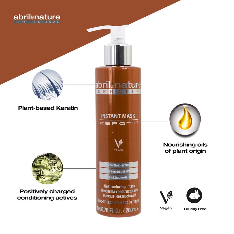 Abril Et Nature Instant Mask Keratin - 1000 ml - Treatment for Severely Damaged Hair - Restores Strength to the Hair Fibre - Powerful Anti-Frizz - Hair Conditioner