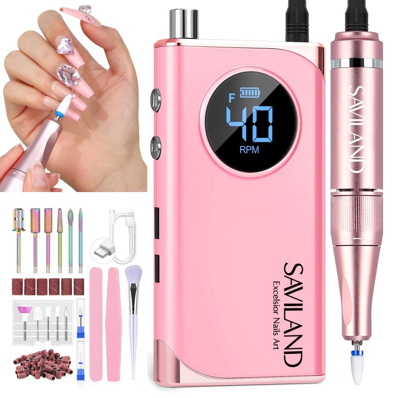 SAVILAND Professional Acrylic Nail Kit for Beginner: Nail Kit Acrylic Set for Starter with Everything Monomer Liquid Gel Nail Polish Nail Decoration U V Nail Light Gift Home Salon