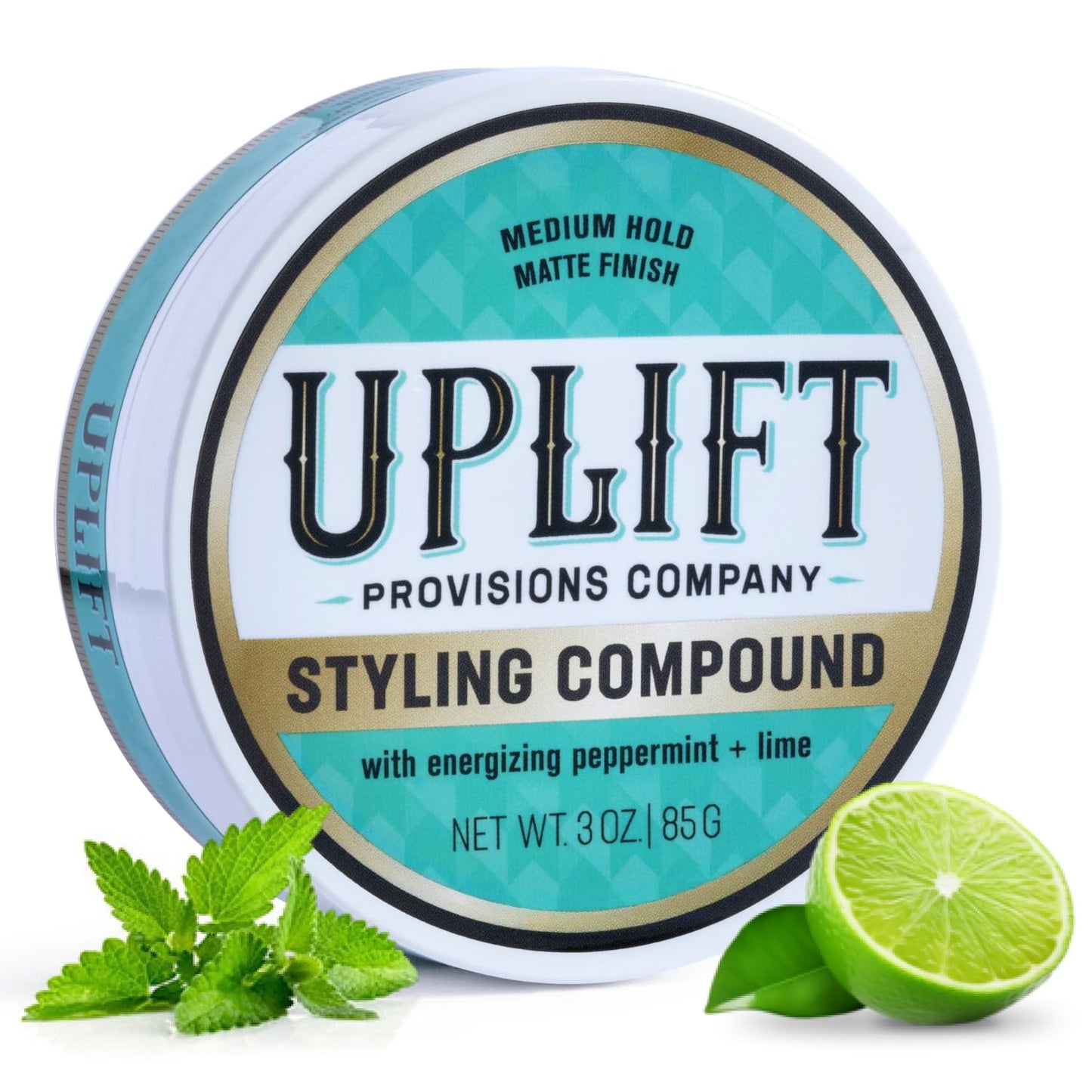 Hair Clay Pomade - Uplift Provisions Natural Matte Finish Styling Compound | Medium Hold, 3 oz for Men & Women