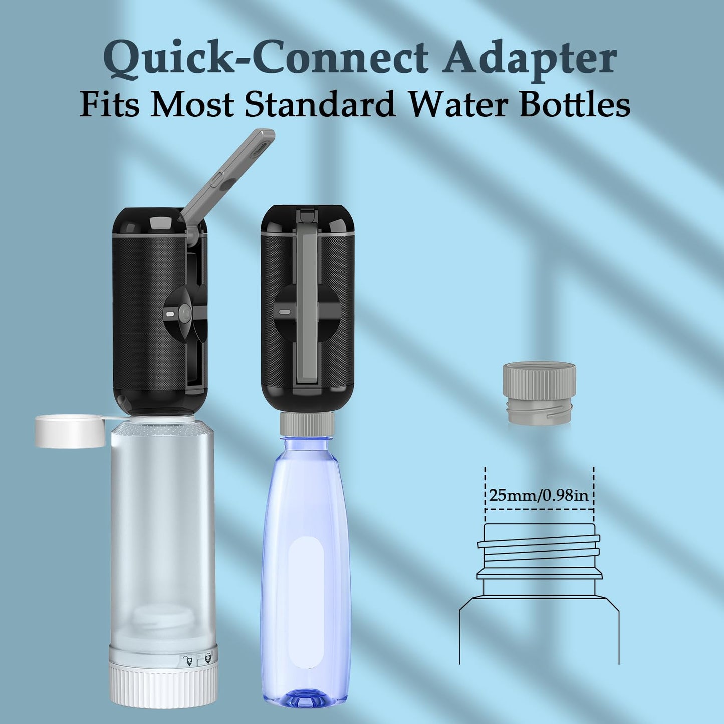 Portable Bidet for Travel, Rechargeable Travel Bidet Sprayer Fits Various Sizes of Water Bottles, Waterproof High Pressure Handheld Bidet for Women Men Personal Hygiene, Black
