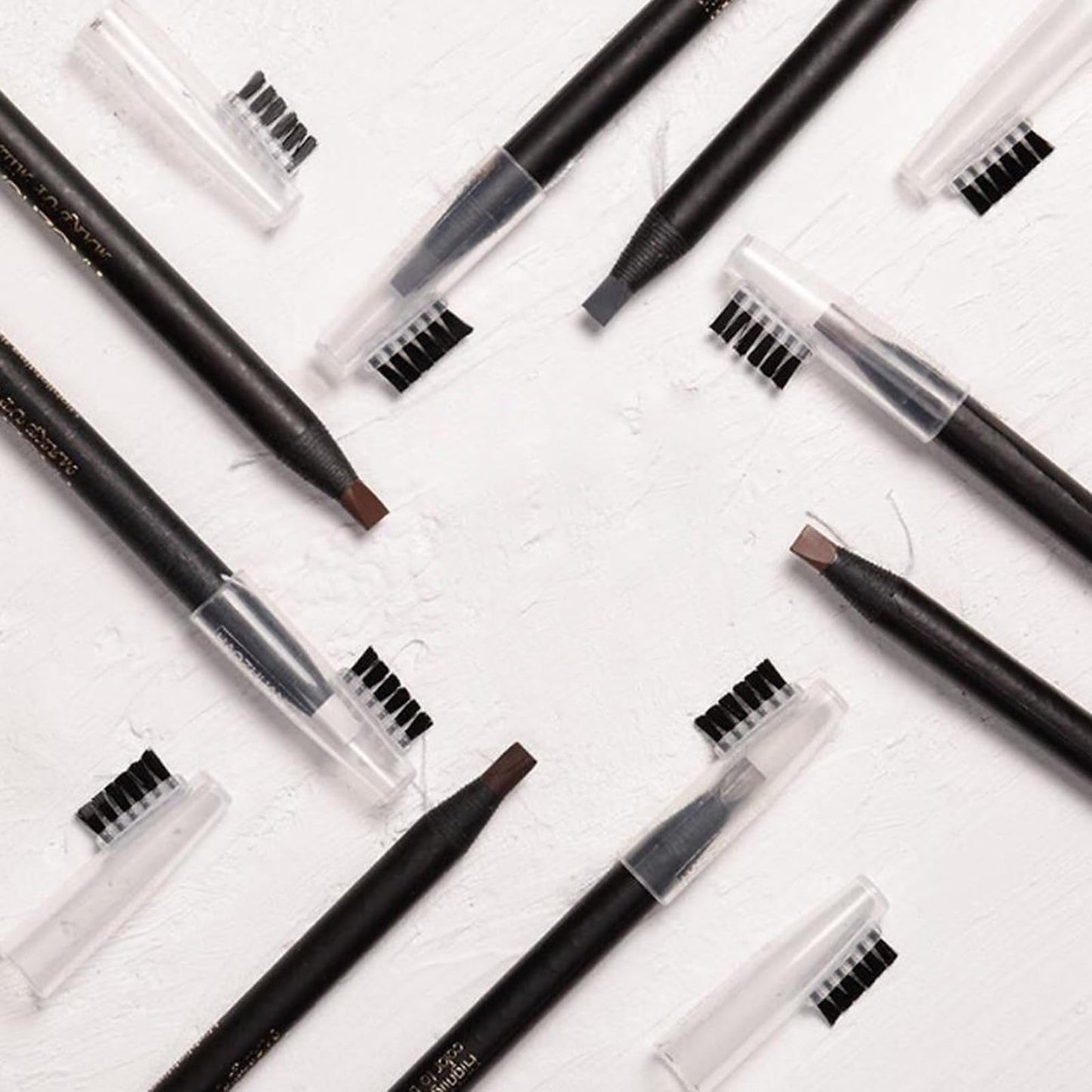 Mingran 6pcs Waterproof White Black Brown Pre-Draw Mapping Pencils Peel off Eyebrow Pencil Hard Permanent Makeup Eyebrow Pencil (Mix Color)