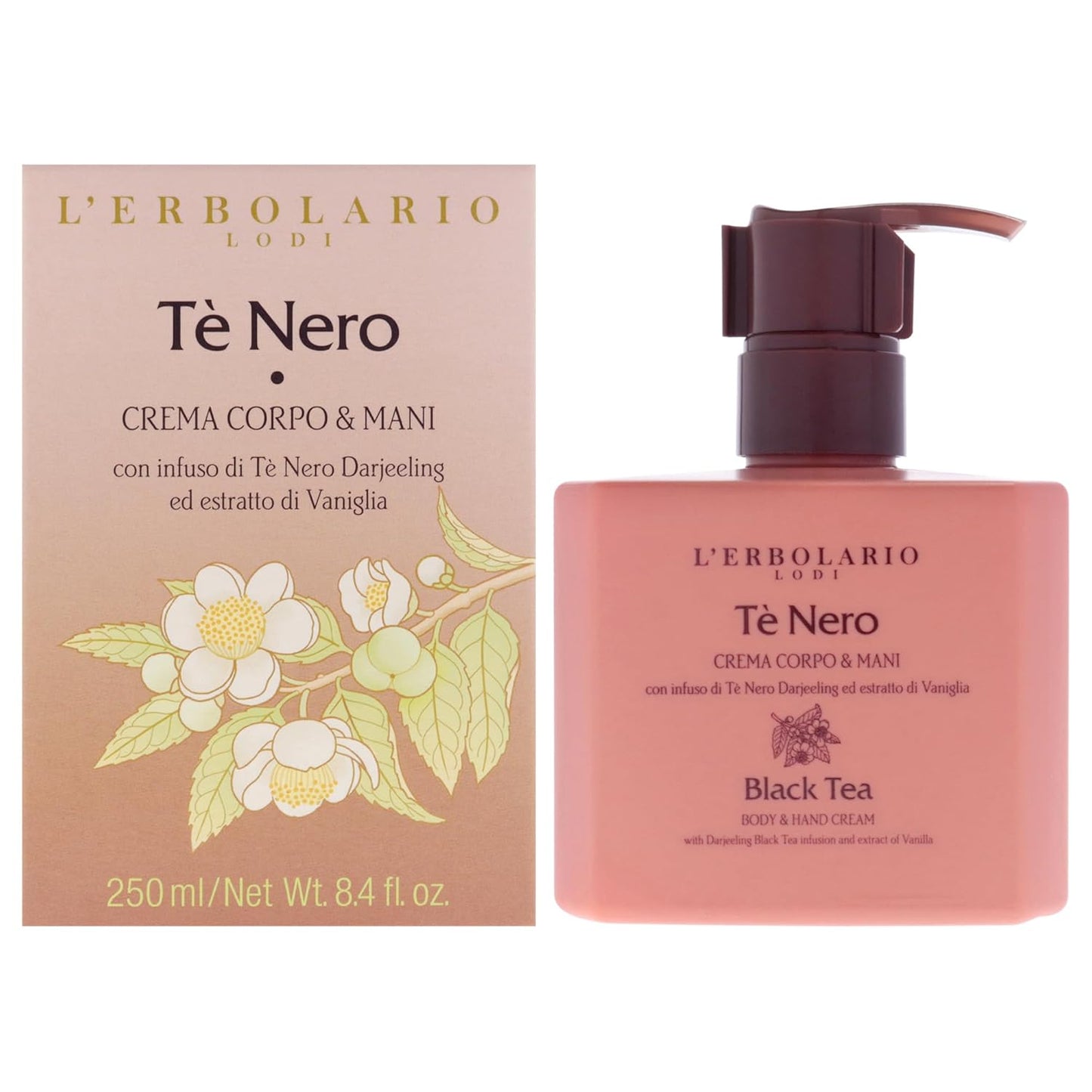 LErbolario Black Tea Body & Hand Cream - Hydrating Unisex Lotion | 8.4 oz