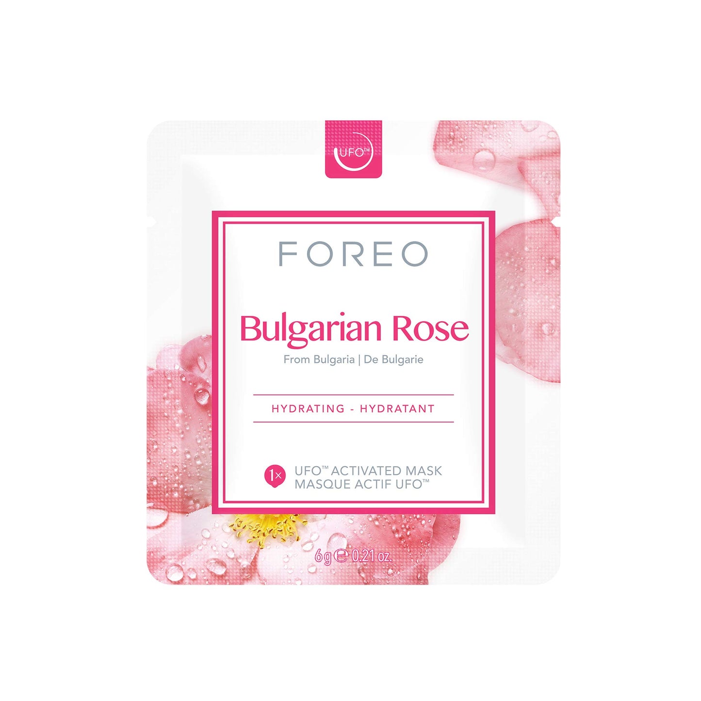 FOREO UFO Activated Mask Treatment for Anti-Aging, Bulgarian Rose, 0.21 Ounce (Pack of 6)