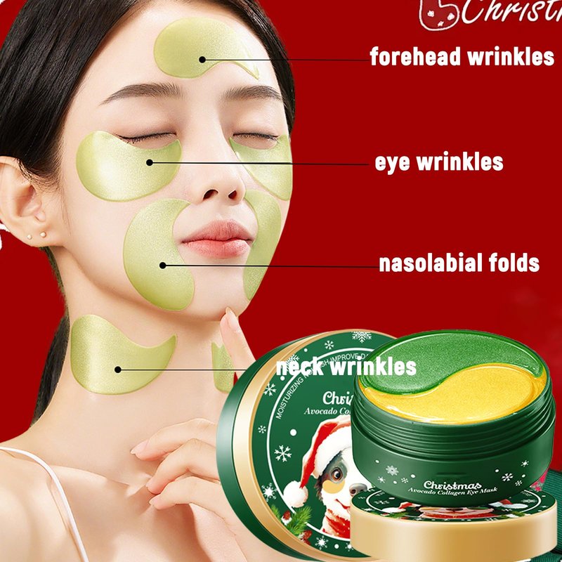 Minfei 120PCS Christmas Stocking Stuffers Eye Patches,Under Eye Patches for Puffy Eyes and Dark Circles,Stocking Stuffers for Women, Cheer Gifts,Eye Mask for Reduces Wrinkles Puffiness, Fine Lines
