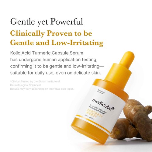 medicube Kojic Acid Overnight Care & Nourish Duo for Troubled Skin: Kojic Acid Turmeric Overnight Wrapping Peel Off Mask and Kojic Acid Turmeric Clarifying & Balancing Capsule Serum