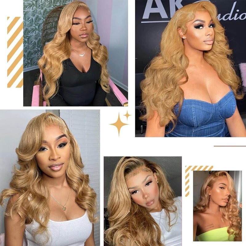 20 22 24 Inch Honey Blonde Bundles Human Hair Color 27 Body Wave Bundles Human Hair Unprocessed Brazilian Virgin Hair 3 Bundles Honey Blonde Body Wave Bundles