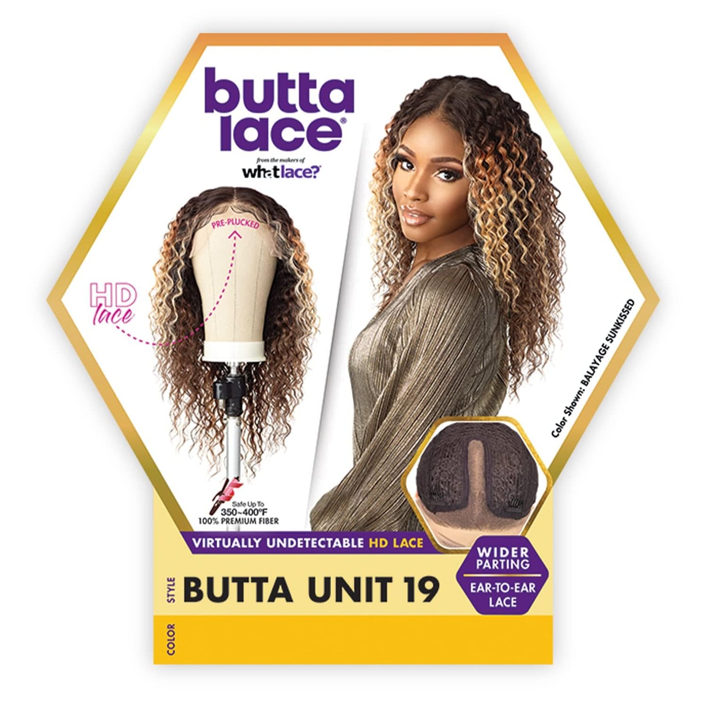 Sensationnel Butta Lace Wigs - Unit 19 Extra Wide 5 Inch Deep Parting Synthetic Preplucked Hairline Glueless Lacefront (BALAYAGEGOLD)
