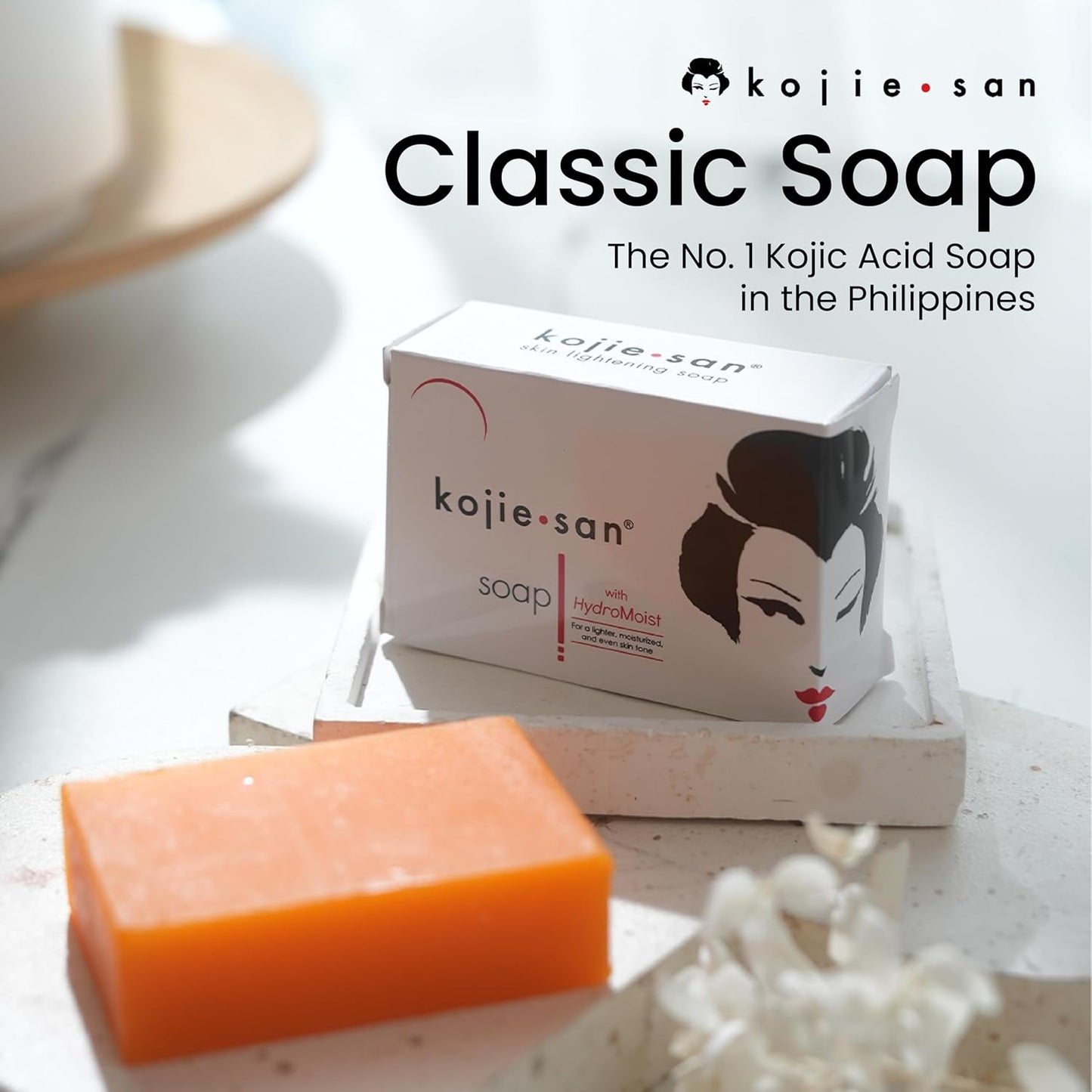 Kojie San Skin Brightening Soap - Kojic Acid Dark Spot Remover with Coconut & Tea Tree Oil | 135g x 5 Bars