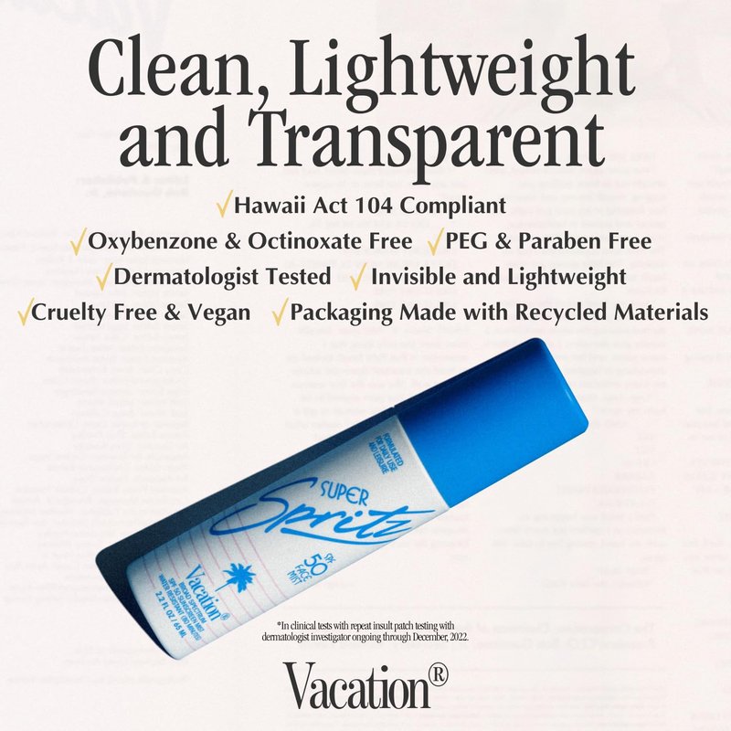 Vacation Super Spritz SPF 50 Face Mist & Air Freshener Bundle, Daily Face Sunscreen Spray, Clean & Lightweight Feel, Water-Resistant, Non-Comedogenic, Vegan, Travel Size, 2.2 Fl. Oz.