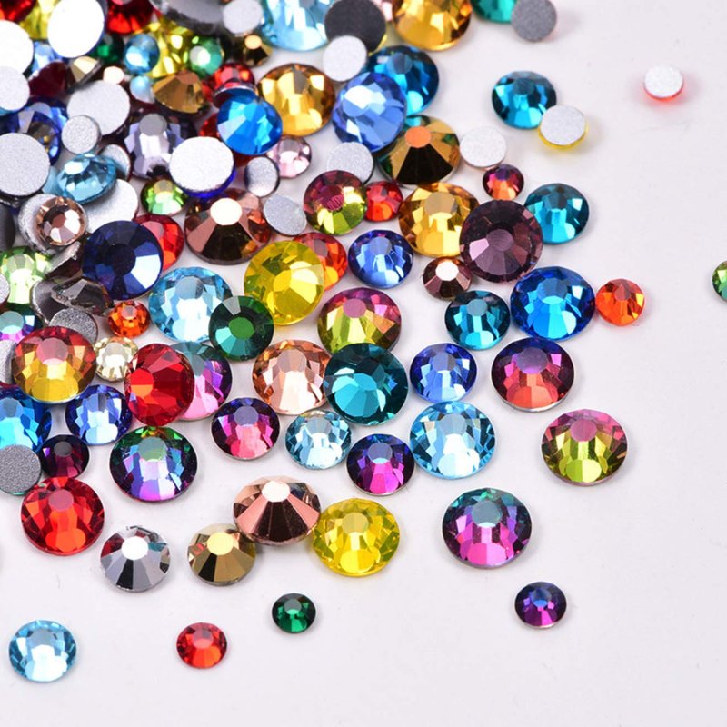 Crystal Flatback Glass Rhinestones - AB Color, 4.8mm (SS20) | 1440 Pcs Mix for Crafts