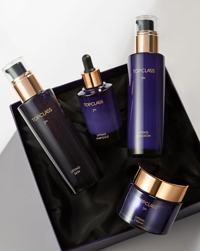 TopClass Lifting 7th Skincare Set - Korean Anti-Aging 4-Piece Set with Toner, Emulsion & Cream for Firming and Hydrating | 4.05 fl oz & 1.69 fl oz