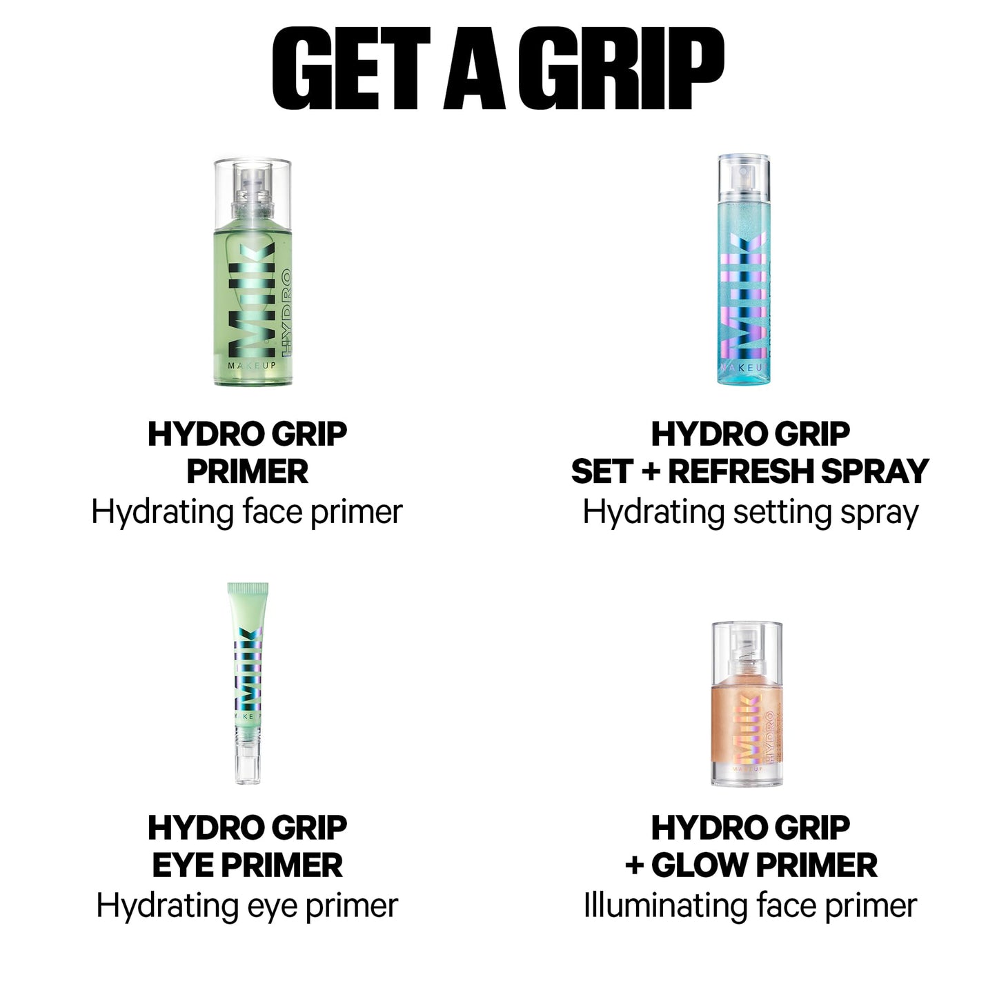 Milk Makeup Hydro Grip Eye Primer with Hyaluronic Acid – Clear Primer for Eyeshadow + Undereye Concealer – Grips Makeup, Hydrates + Smooths Skin for Crease-Free, Long-Lasting Wear – 0.29 oz