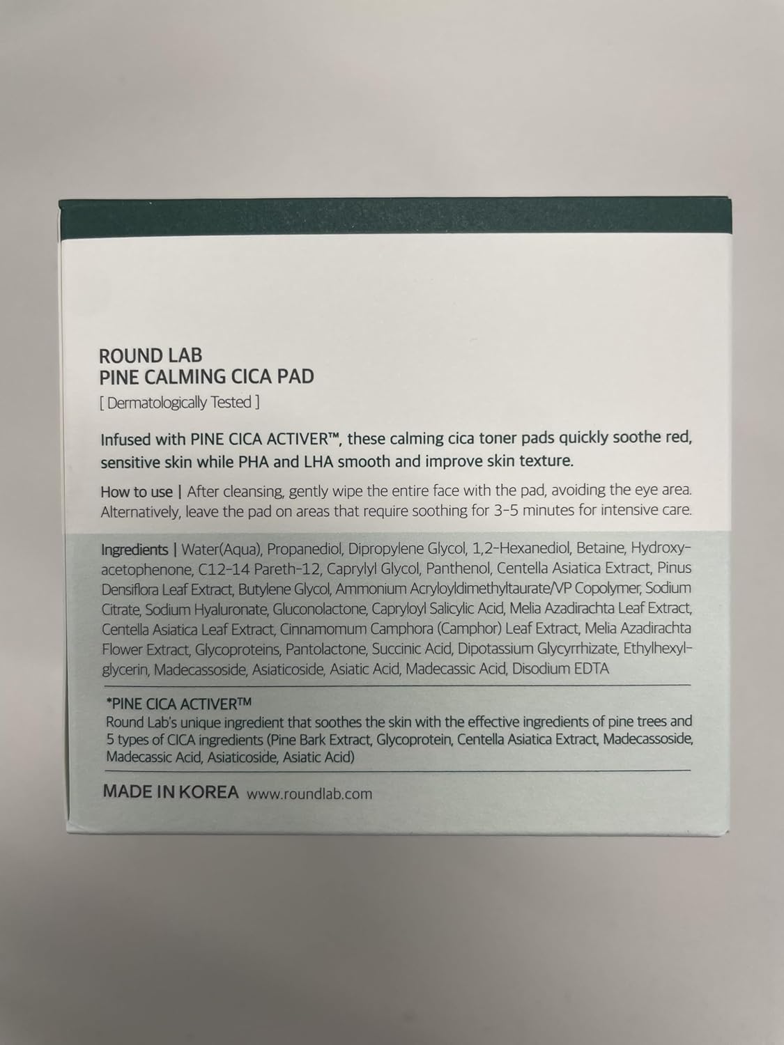 Pine Calming Cica Pads - 50pcs Soothing Toner Pads with BHA, LHA & Hyaluronic Acid | 7cm for Acne-Prone Skin