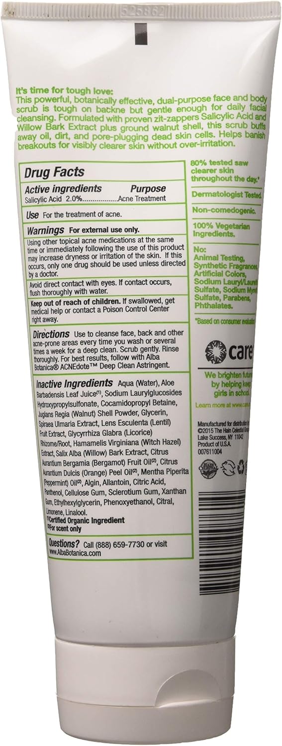 Acnedote Face and Body Scrub - Deep Cleansing Exfoliant | 8 Ounce, 2 Pack