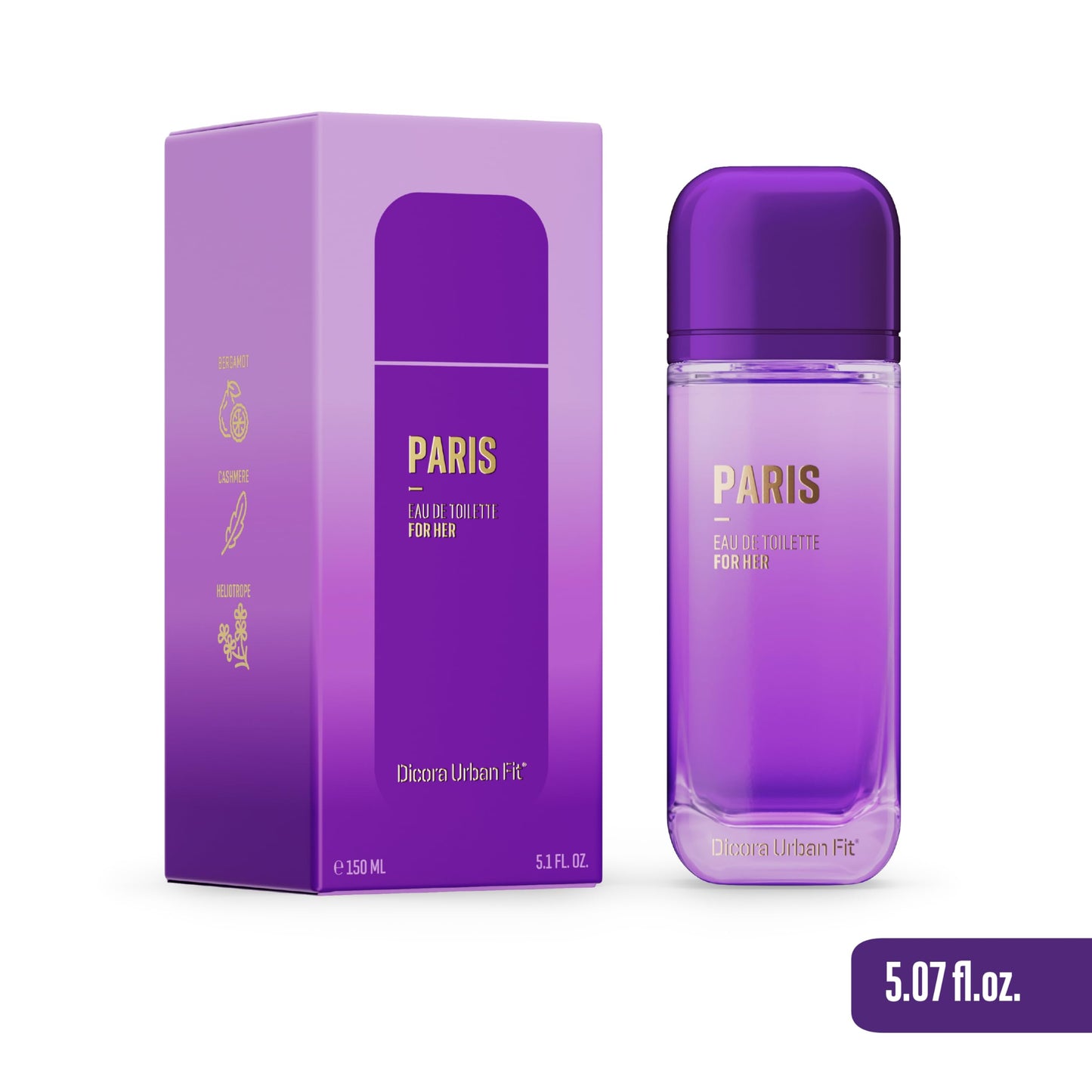 Dicora Urban Fit Paris Perfume for Women - Notes of Orange Blossom, Bergamot, Amber, Musk, Patchouli, and Vanilla - 5.07 oz EDT Spray