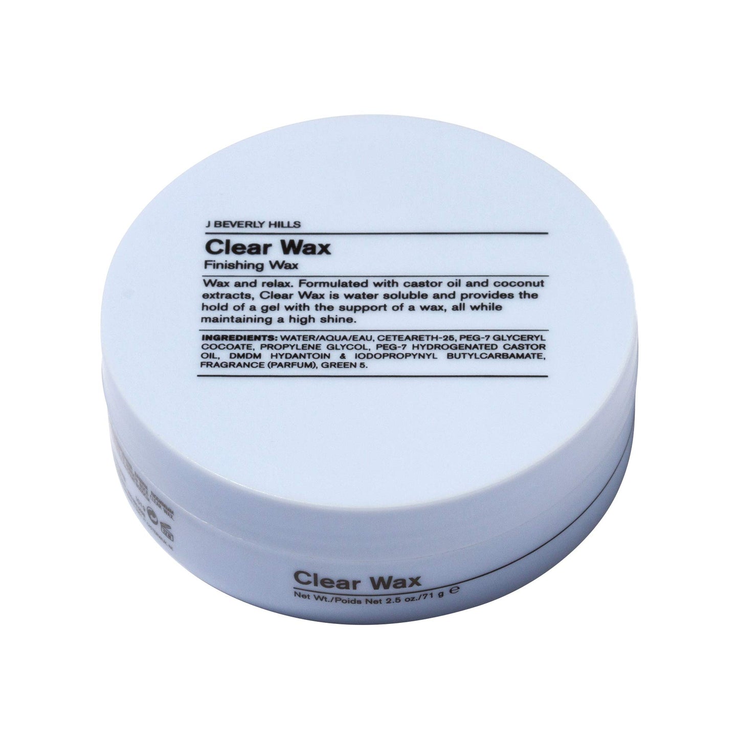 J Beverly Hills Blue Clear Finishing Wax with Castor Oil for Strong Hold and Hair Growth, 2.5 Oz