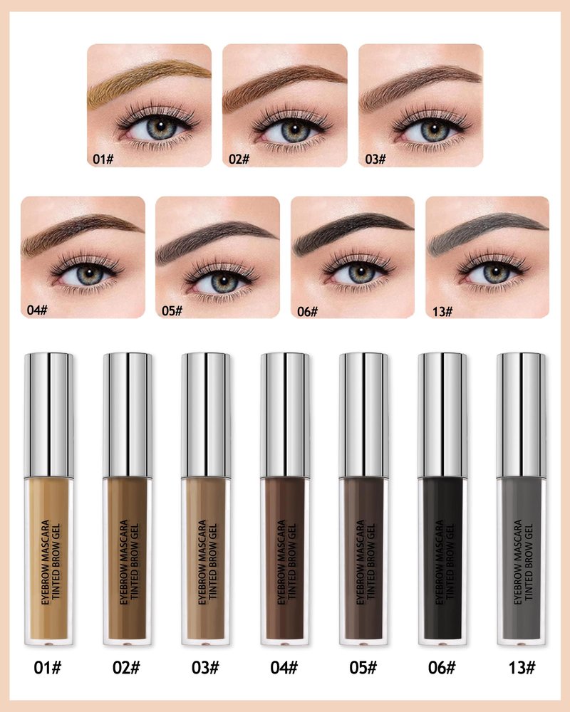 Waterproof Tinted Brow Gel - Long Lasting, Smudge-Proof Liquid Eyebrow Makeup - Volumizing Enhance Eyebrow Mascara for Women - With Brow Razor Brush - 02 Auburn