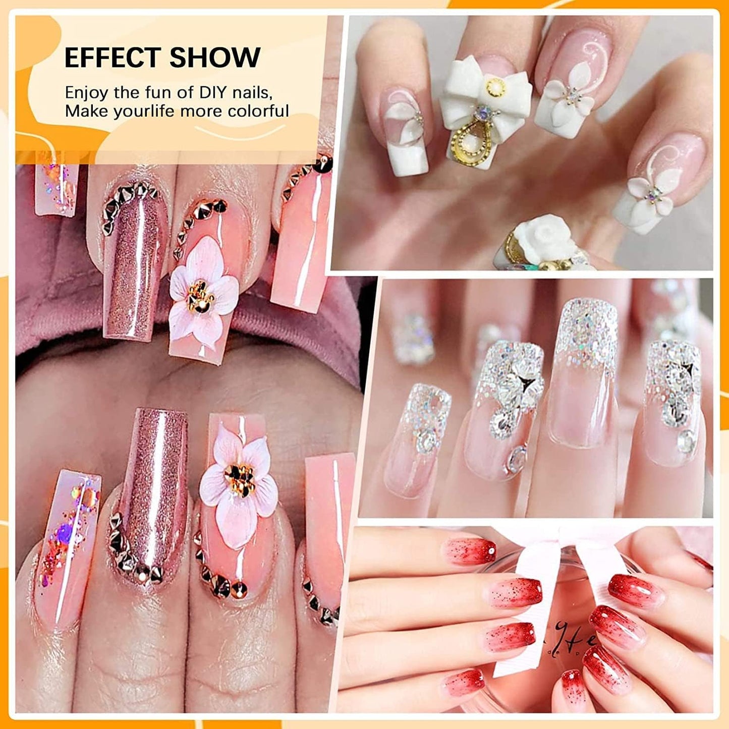 Morovan Acrylic Nail Kit for Beginners: Professional Nails Kit Acrylic Set With Everything Complete Starter Set - with 3 Colors Powder and Glitter Powder