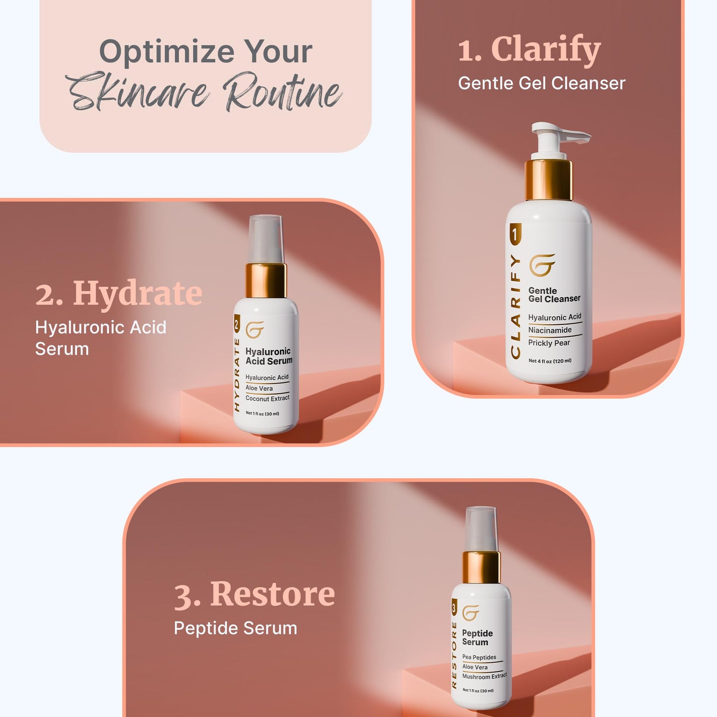 Groomie Hyaluronic Acid Serum for Face - Anti-Aging Facial Serum Helps Reduce Wrinkles & Fine Lines - Hydrating & Rejuvenating Skin Care for Plump, Smooth & Supple Skin - Non-Irritating Formula
