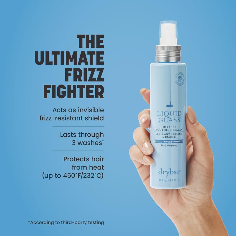 Drybar Liquid Glass Moisture-Rich Miracle Smoothing Sealant for Fine-Medium Hair | Heat Protectant for Hair, Lasts Through 3 Washes for Long-Lasting Frizz Resistance and High-Shine Finish