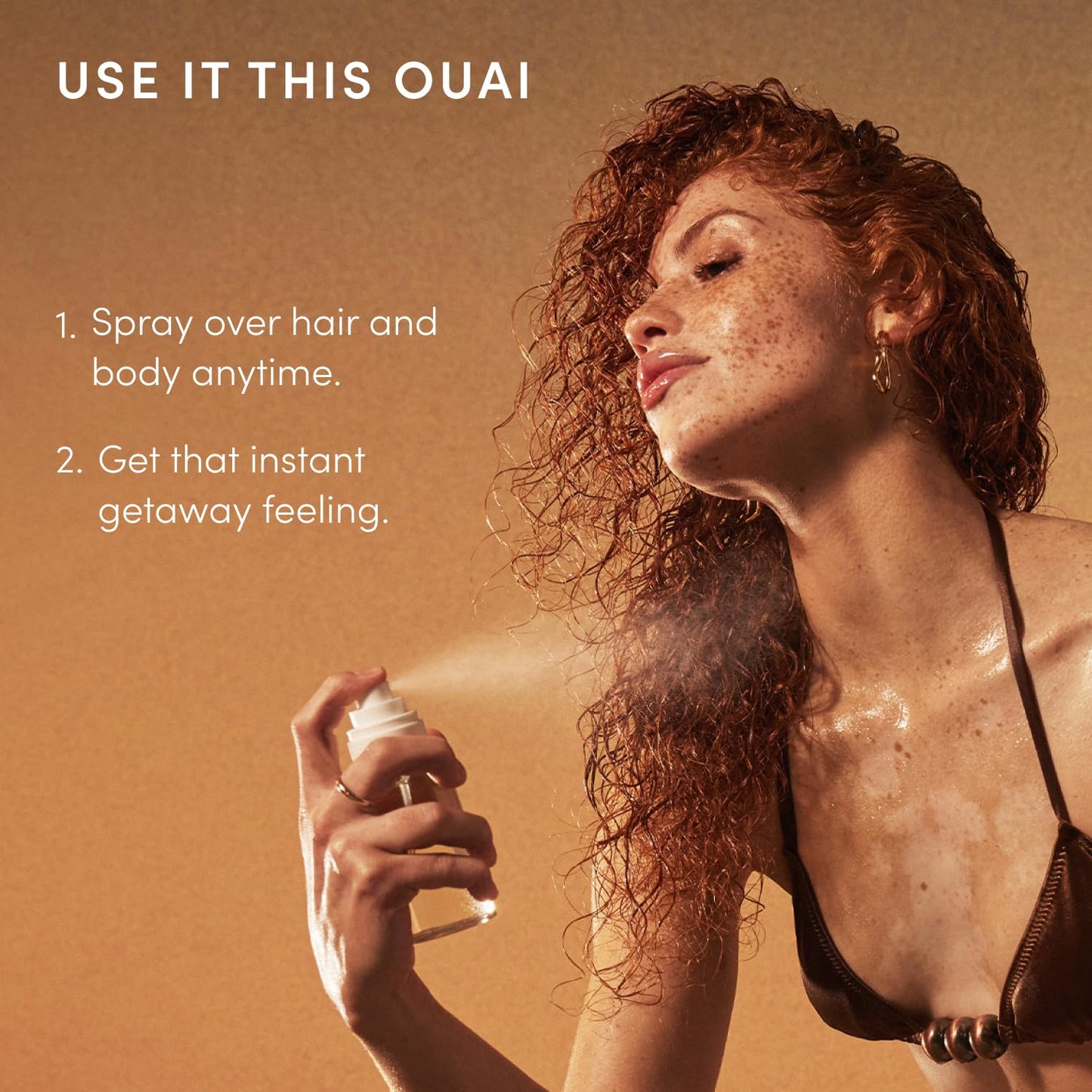 OUAI St. Barts Hair and Body Mist - Tropical-Scented Hair Perfume and Body Spray - Notes of Dragonfruit, Orange Blossom, Tuberose & Musk (8 Fl Oz)