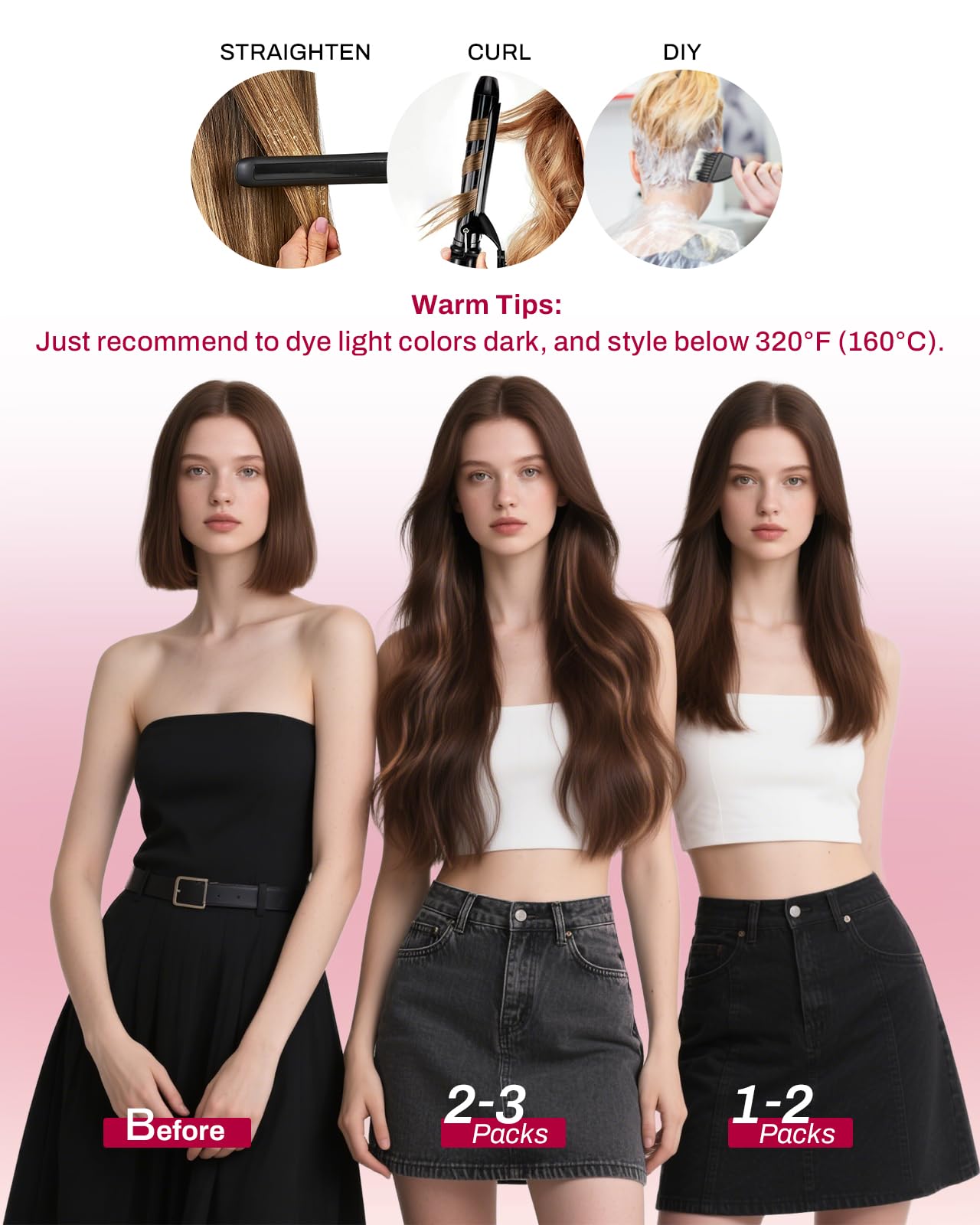 Moresoo Short Human Hair Clip in Extensions Brown Double Weft 10 inch Clip in Hair Extensions for Women Dark Brown #2 5pcs 80g
