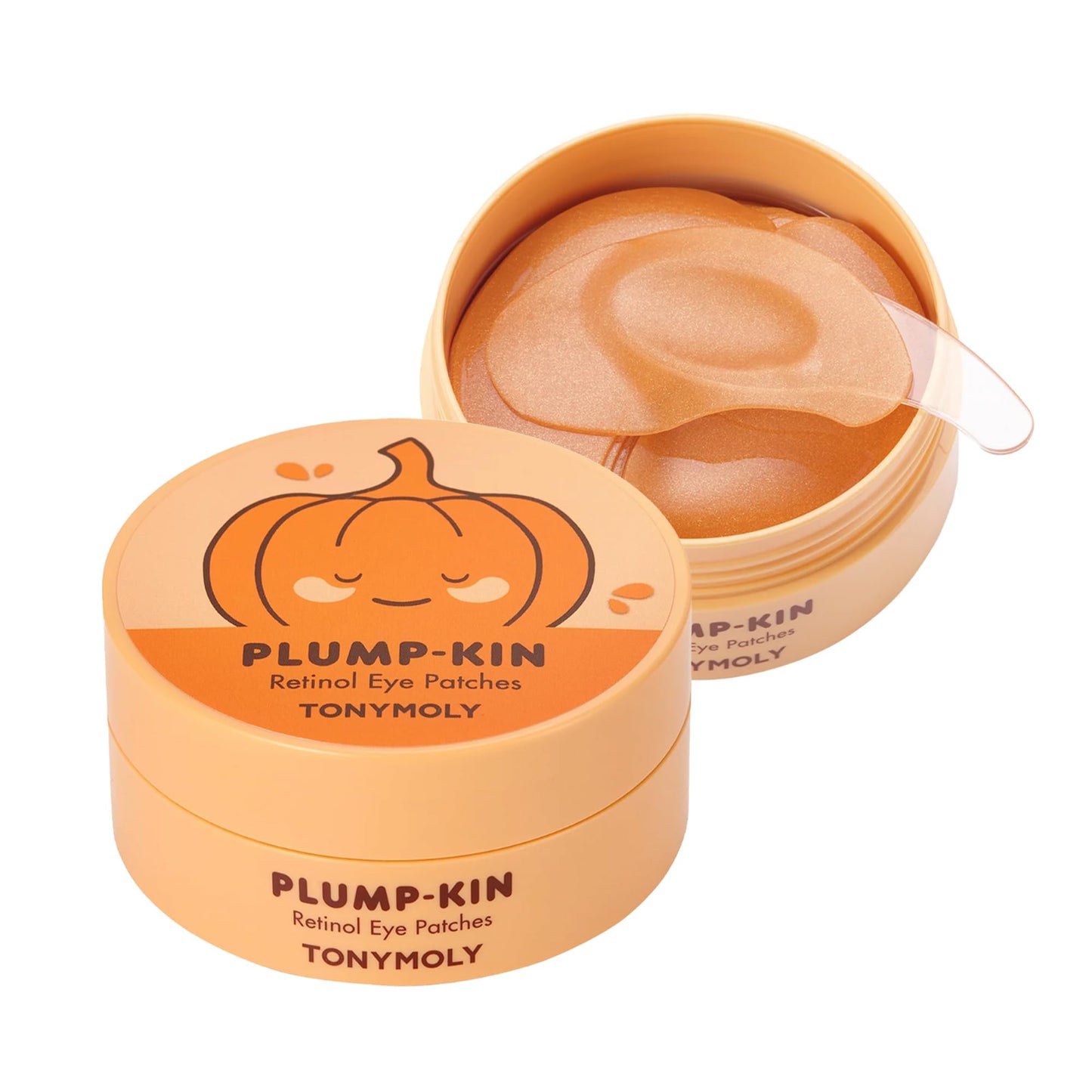 TONYMOLY Plump-kin Retinol Hydrogel Under Eye Patches - Hydrating & Refreshing Eye Patches with Retinol & Pumpkin Extract for Dark Circles & Puffy Eyes, 30 Pairs