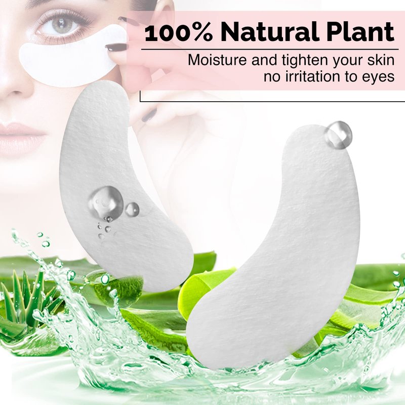 GreenLife 400 Pairs 100% Natural Eyelash Extension Under Eye Gel Pads patches kit Collagen Aloe Vera Hydrogel Eye Patches Eyelash Extension Supplies Tools, Lash Extension Supplies (100 200 400 Pairs)