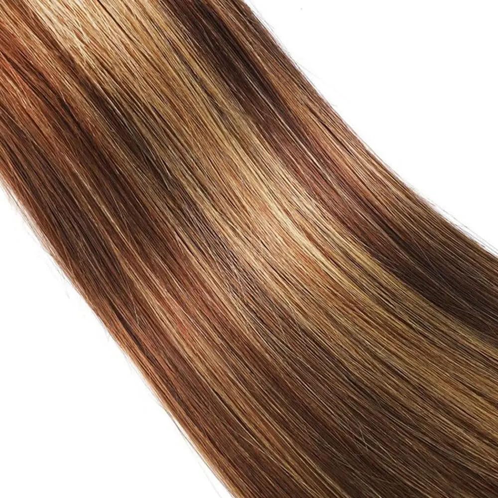 Ombre Human Hair Bundles 4/27 Straight Bundles Honey Blonde Bundle 14 16 18 Inch Highlight Bundle Brazilian Virgin Remy Hair Extensions Soft And Healthy Salon Quality