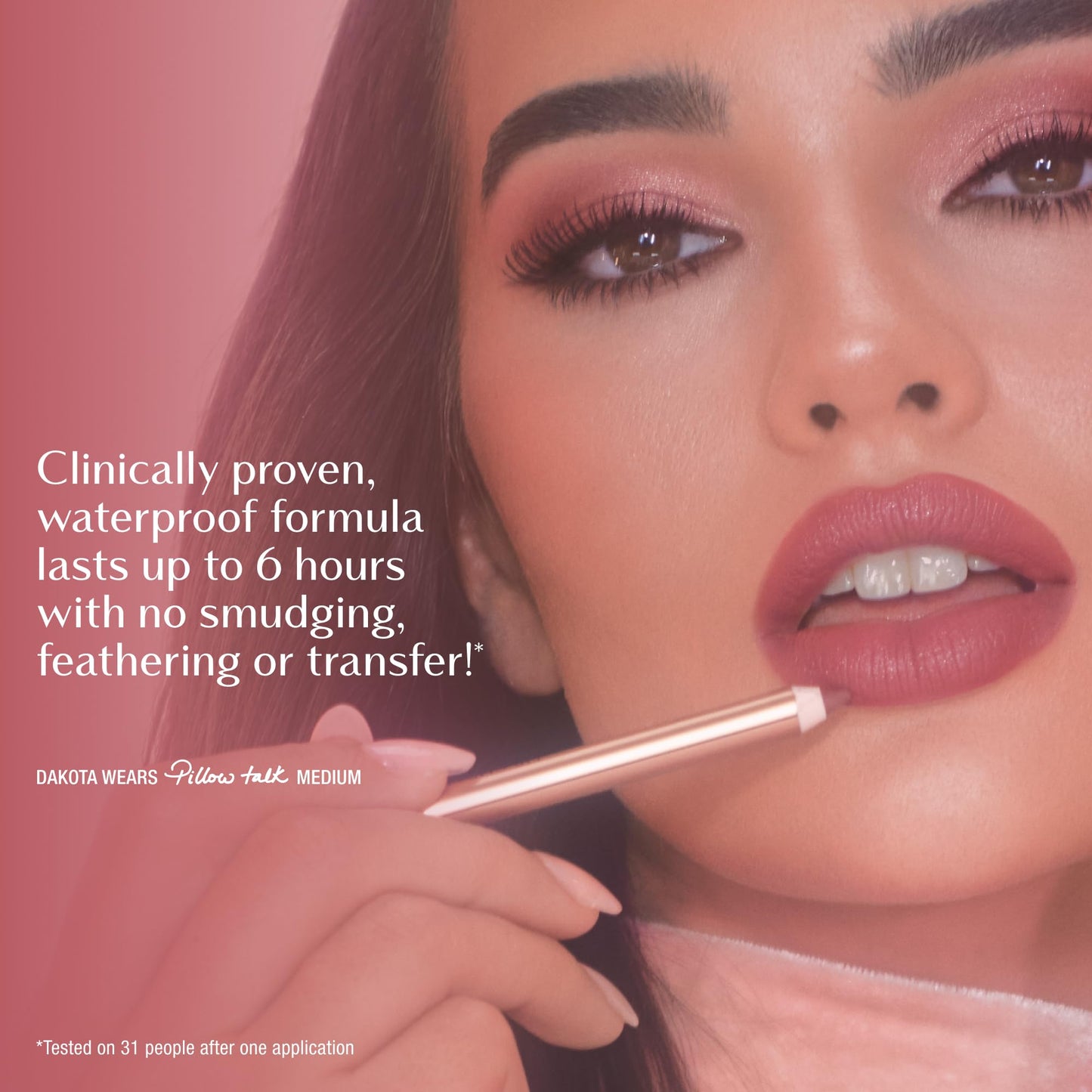 Charlotte Tilbury Lip Cheat Lip Liner Pencil - Creamy Fuller-Looking Lip Pencil with Jojoba Oil & Hyaluronic Acid - Waterproof, Smudge-Proof & Transfer-Proof - 6H Wear - 90's Pink