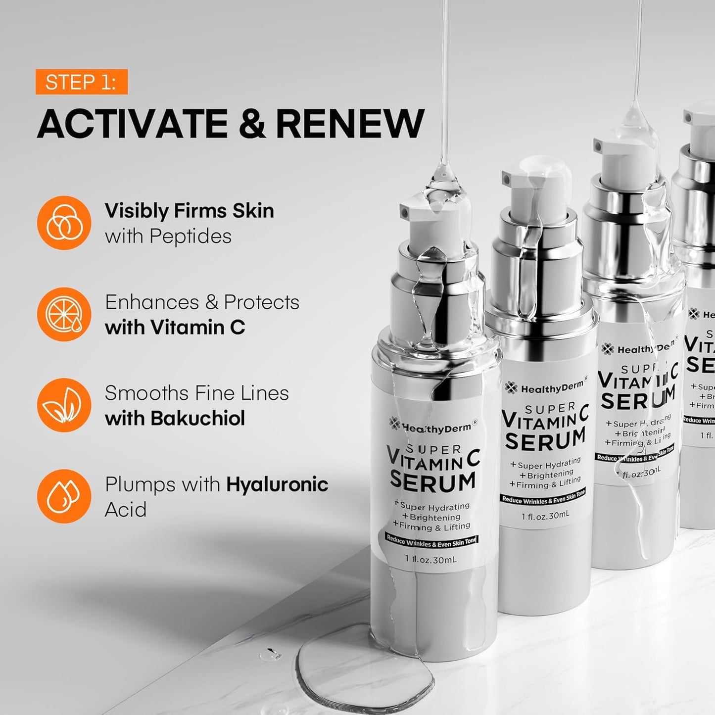 Super Vitamin C with Beef Tallow Honey Balm for Skin Duo – with Peptides & Niacinamide for Face Wrinkles, Lifting, & Age Spots | Complete Anti-Aging Skincare Set for Restoring Radiance to Mature Skin