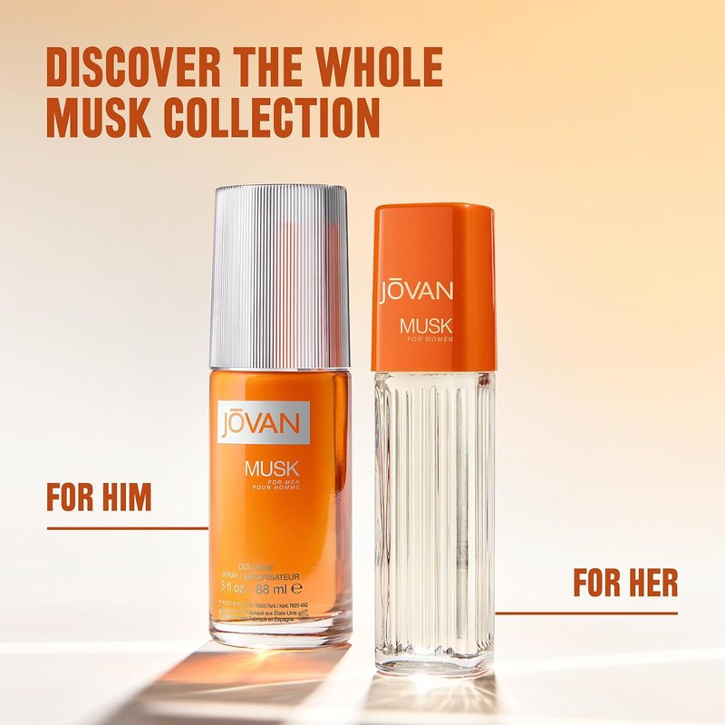 Jovan Musk Eau de Cologne Spray for Women - Sexy Perfume with Jasmine, Amber & Neroli | 2 fl oz Travel Size
