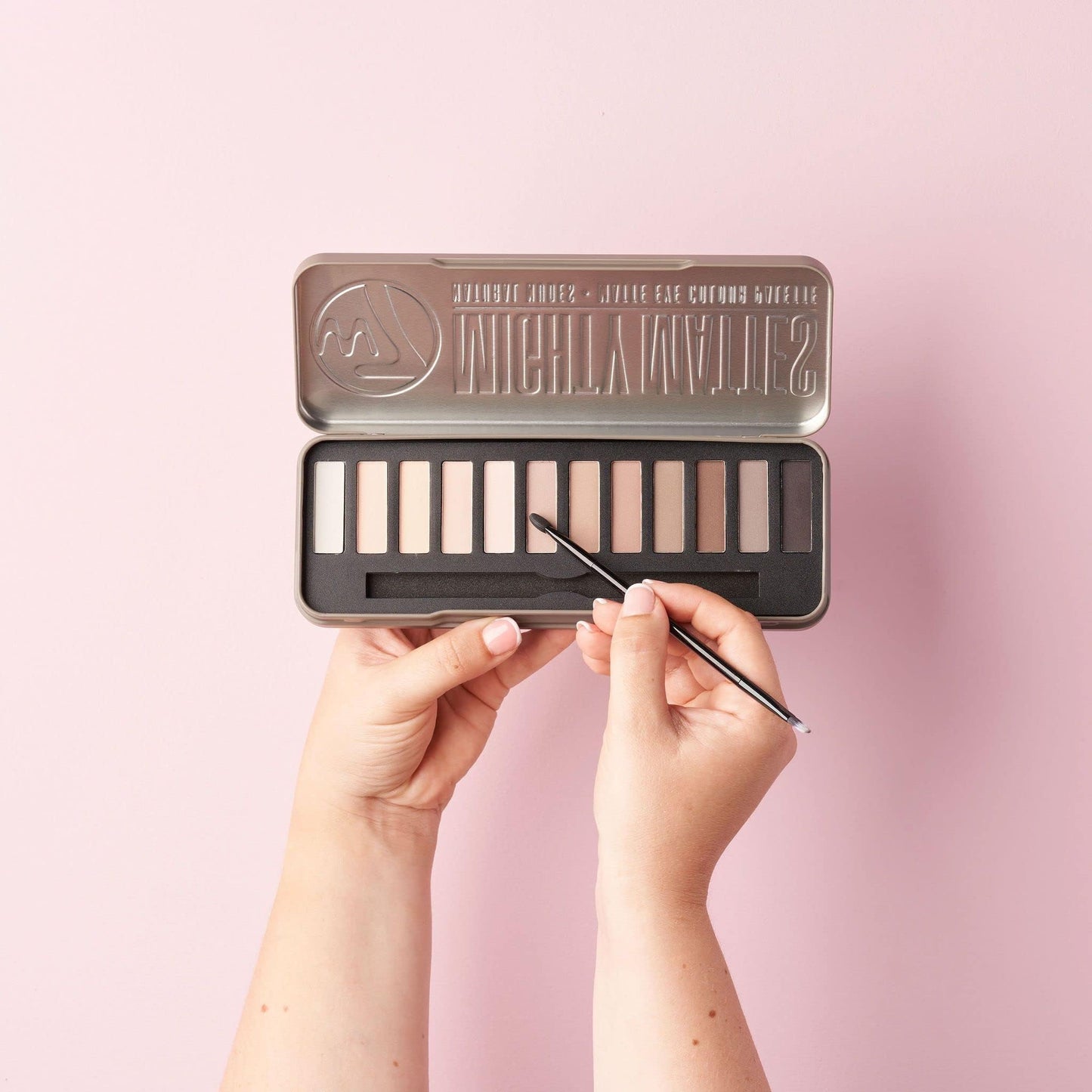 W7 Mighty Mattes Eyeshadow Palette - 12 Nude Shades