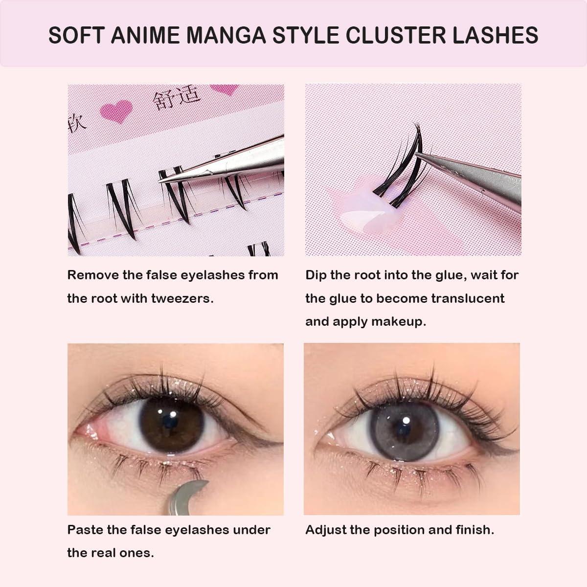 Bottom Lash Clusters Lower Lashes DIY Eyelash Extensions 180PCS 7MM Wispy Natural Look Clear Band False Lashes Individual Bottom Fake Eyelashes (MQ201)