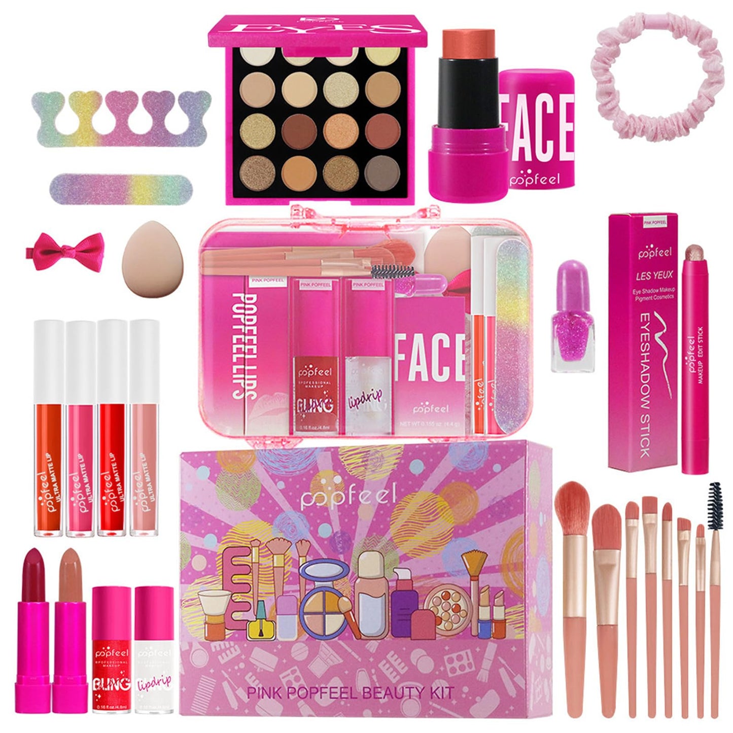 Makeup Advent Calendar 2026, New Year Gifts for Teenage Girls Women All in One Makeup Kit Surprise Gift Valentines Day Countdown Calendar Gifts with Eyeshadow Palette Lipstick Foundation Eyebrow