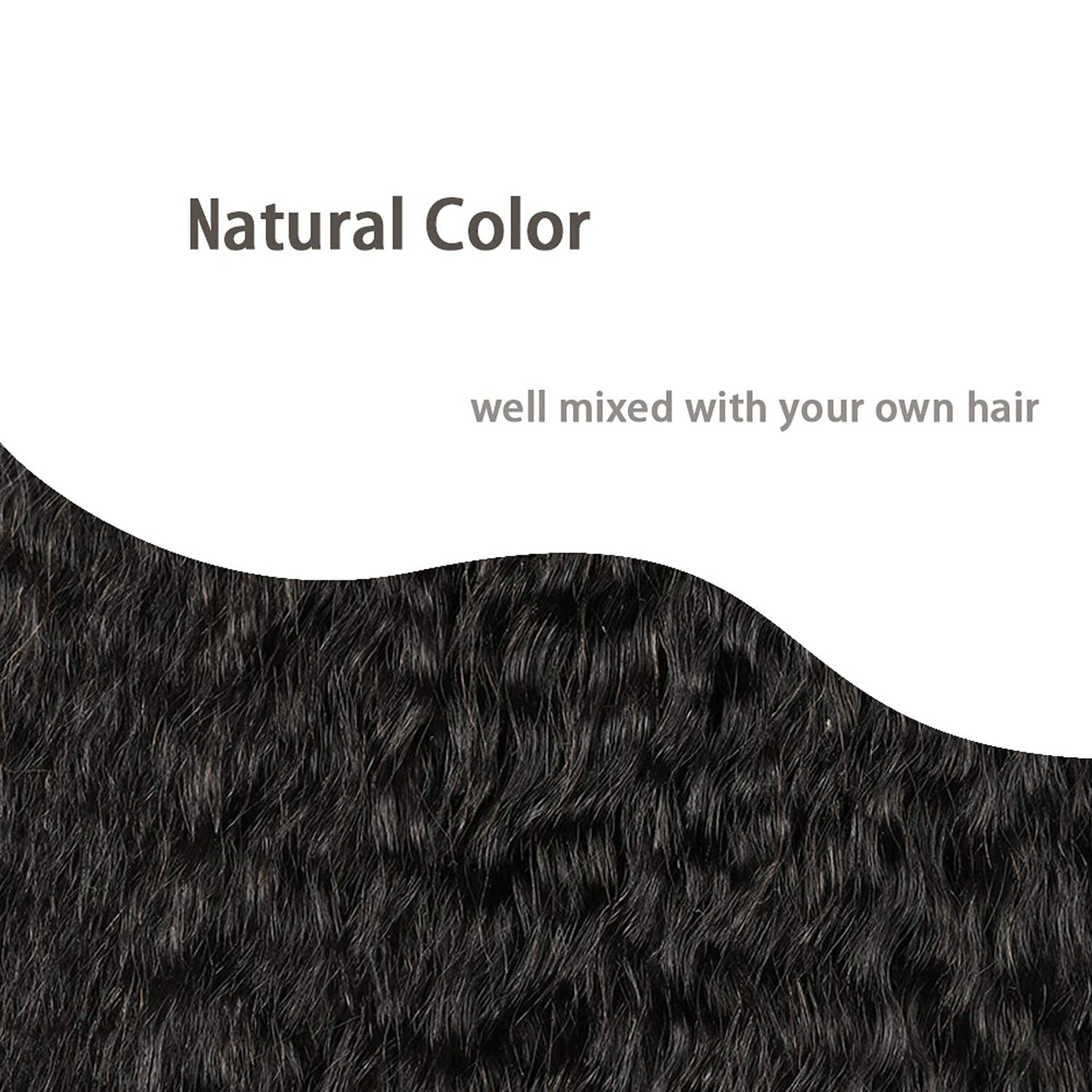 VKHAIR Kinky Curly Straight Clip in Hair Extensions for Black Women Human Hair Clip In Extensions12 Inch 10Pcs 120g Natural Black Full Head Unprocessed Remy Human Hair (Natural Black, 12 Inch)
