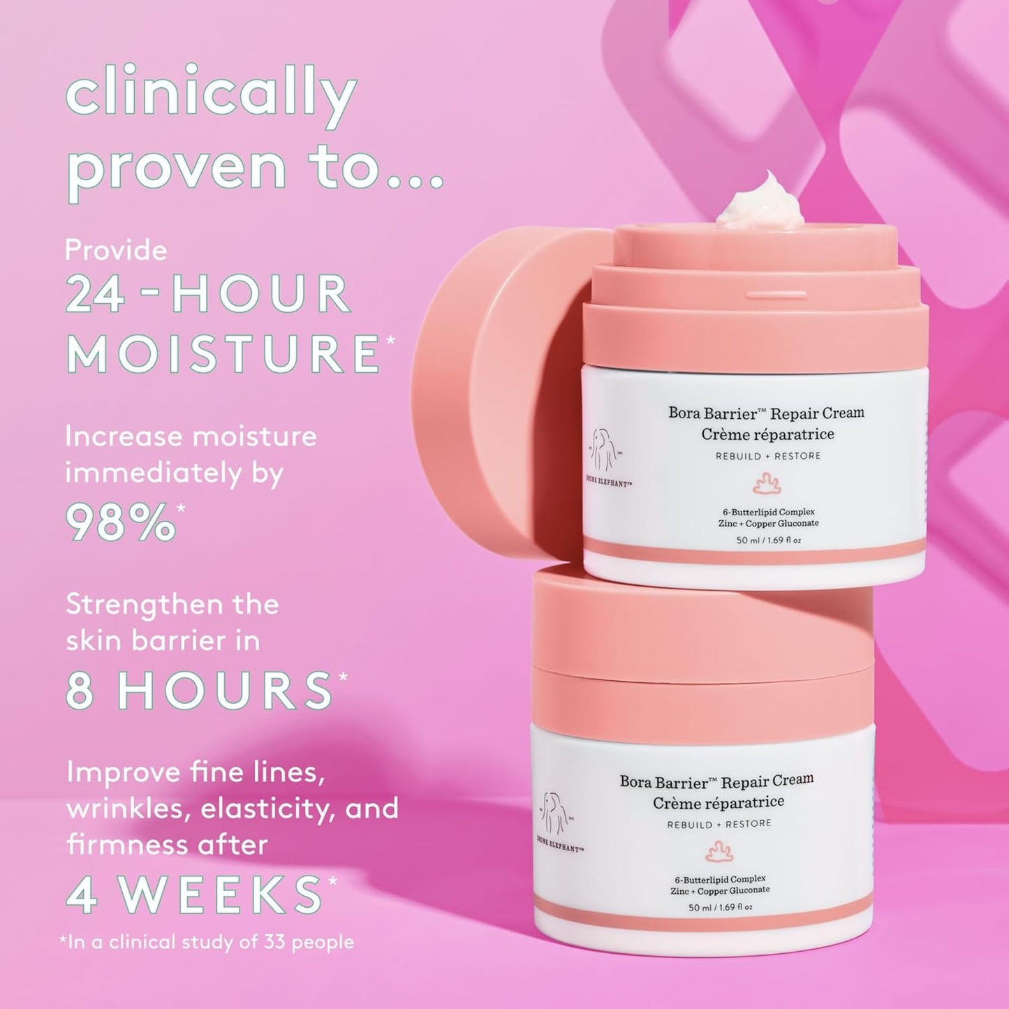 Drunk Elephant Bora Barrier Repair Cream - Ultra-Rich Moisturizer for Sensitive Skin | Fragrance-Free, Cruelty-Free
