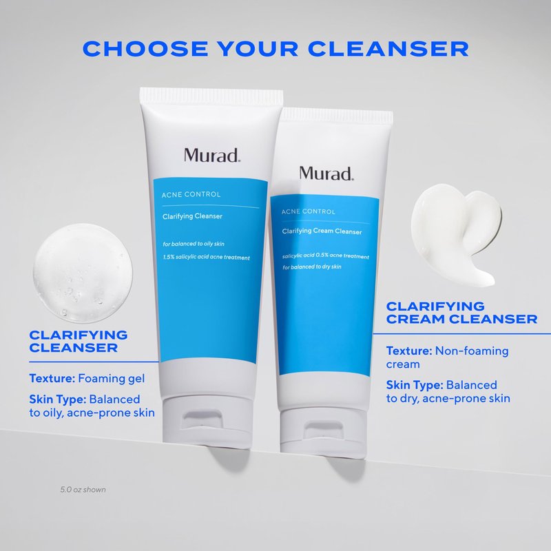 Murad Acne Control Clarifying Cleanser – Salicylic Acid & Green Tea Formula for Acne, Deep Pore Cleansing, Oil Control & Breakout Prevention for Clear, Balanced, Healthy-Looking Skin – 2 Fl Oz