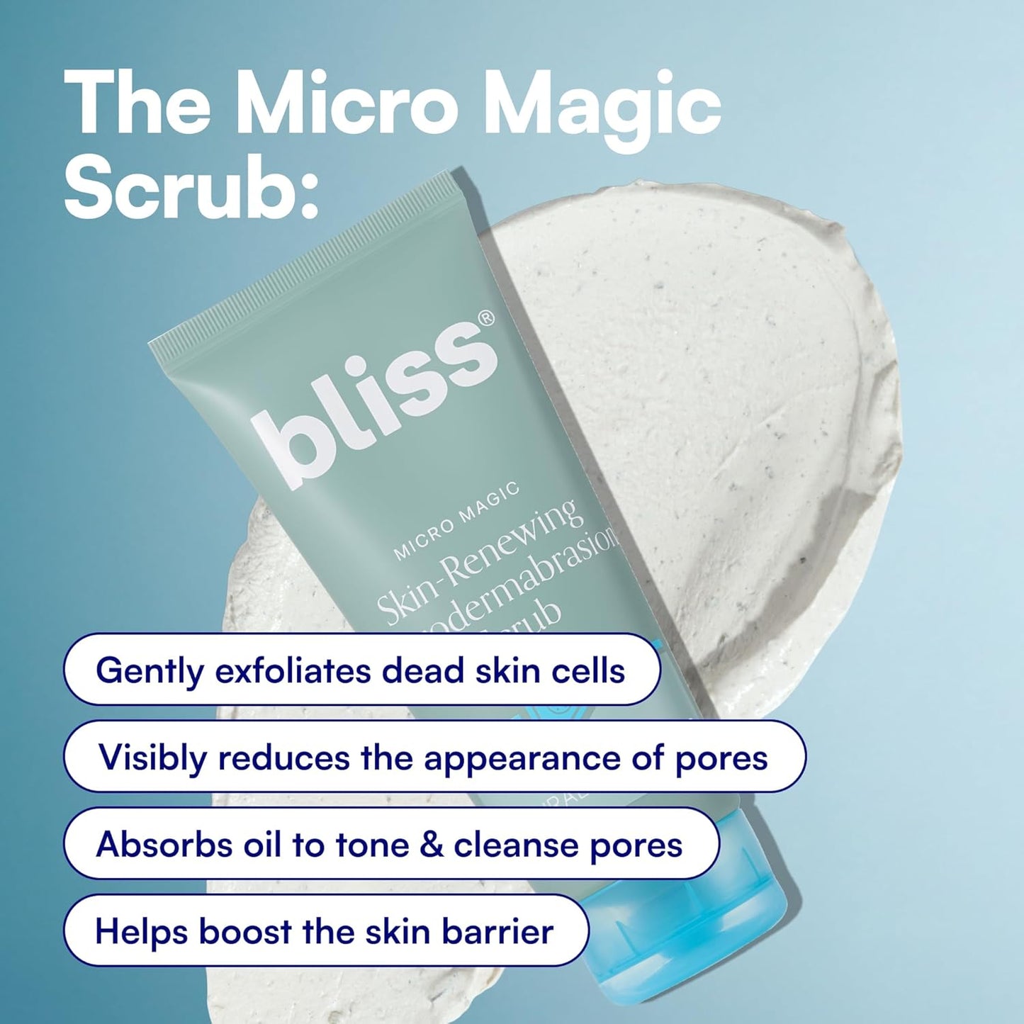 Microdermabrasion Scrub - Smoothing Volcanic Pumice & Kaolin Clay | Tightens Pores & Brightens Skin | 3.4 fl oz