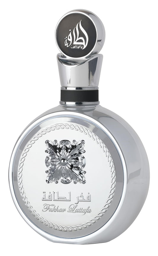 Lattafa Fakhar Platin – Citrus, Spicy, Aromatic, Woody – Eau de Parfum Spray Long-Lasting Fragrance for Unisex, 3.4 Ounce / 100 ml