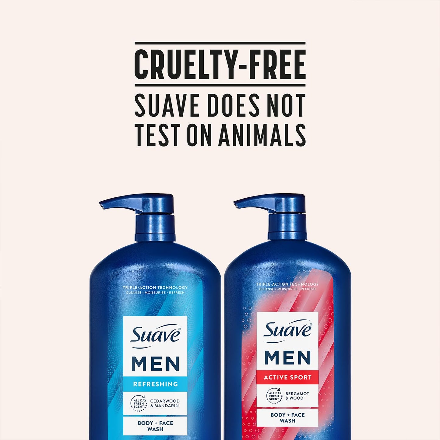 Suave Men Body Wash Bundle – Energizing Sport + Refreshing Body + Face Wash, 30 Oz Ea (3 Piece Set)