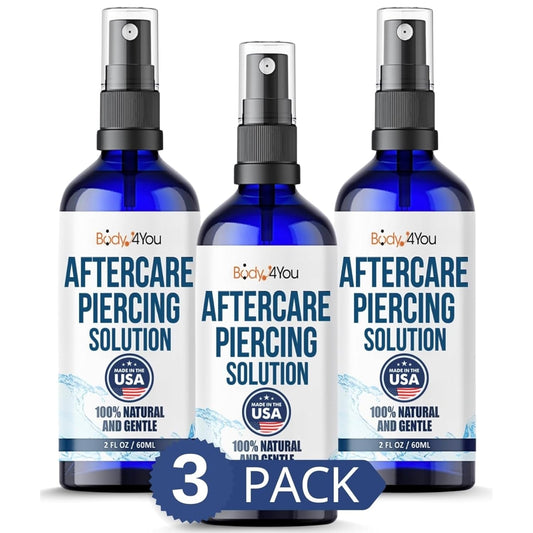 BodyJ4You Piercing Aftercare Spray - Sterile Saline Solution for Wound Care | Keloid Bump & Cartilage Treatment - 2 Fl Oz (Pack of 3)