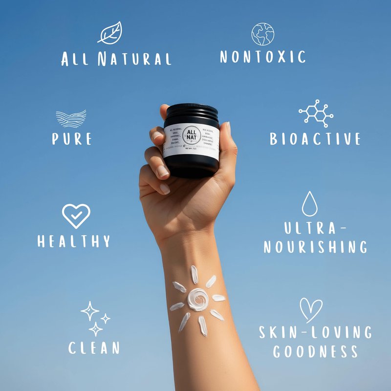 All Nat Whipped Beef Tallow & Manuka Honey Face Cream – Hydrating, Clean Beauty Moisturizer for Sensitive Skin, Natural Skincare, 3.0 oz