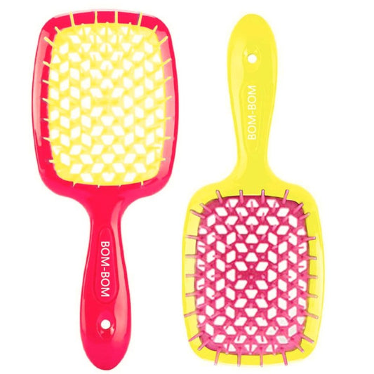 BOM BOM Wet And Dry Vented Detangling Hair Brush For All Hair Types, Light Weight Hairbrush, Scalp Massage, Pain Free,BOM BOM Hairbrush 2 Units Kit