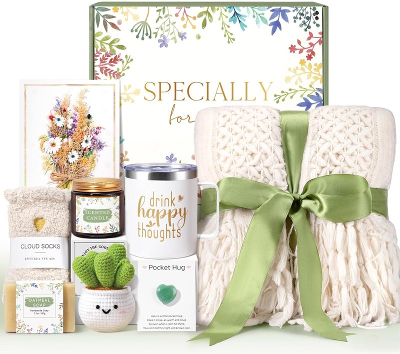 Get Well Soon Care Package | Thoughtful Sympathy Gift Basket for Women - Spa Gifts & Inspirational Blanket for Recovery