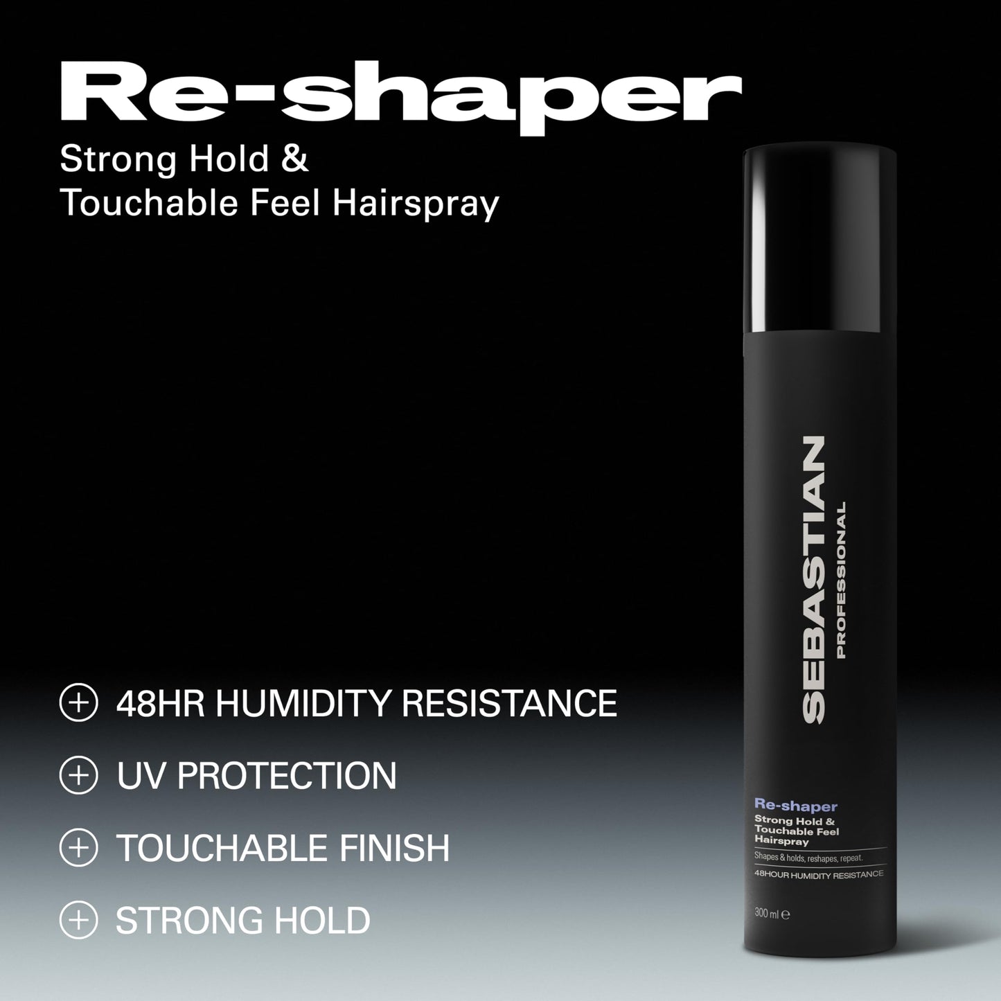 Sebastian Professional Re-Shaper Hairspray | Humidity Resistant-Strong, Firm Hold | 10.6 oz | Packaging May Vary