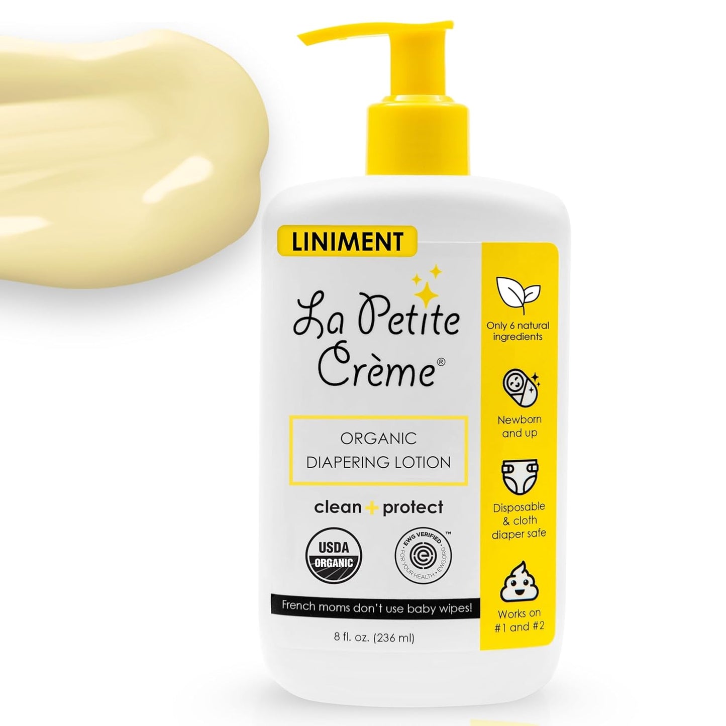 Premium Liniment Baby Lotion - Gentle Diaper Cream Alternative | USDA Organic, 8 oz